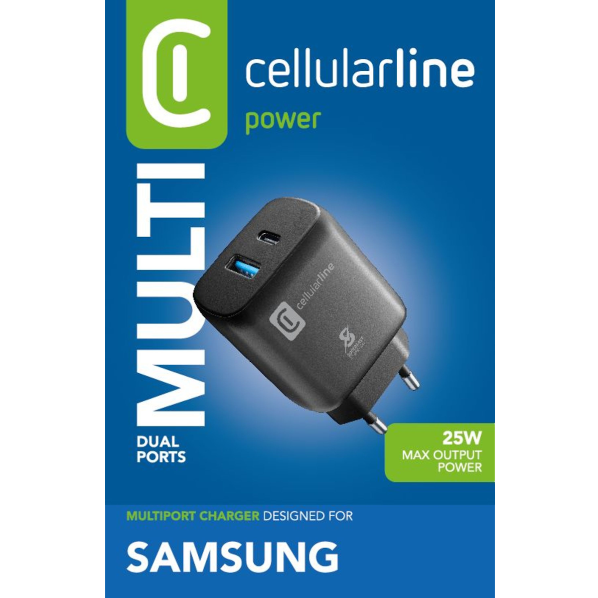 CELLULARLINE 25W PD + USB-C SAMSUNG ŞARJ ADAPTÖRÜ SİYAH